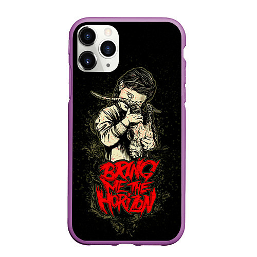 Чехол iPhone 11 Pro матовый Bring Me The Horizon / 3D-Фиолетовый – фото 1