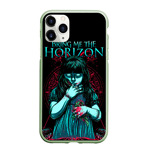 Чехол iPhone 11 Pro матовый BMTH: Zombie Girl / 3D-Салатовый – фото 1