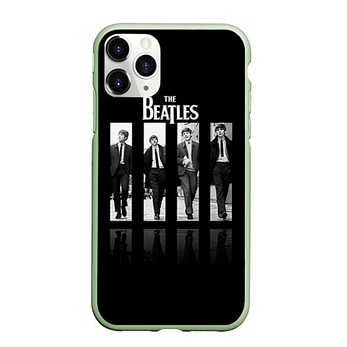 Чехол iPhone 11 Pro матовый The Beatles: Man's / 3D-Салатовый – фото 1