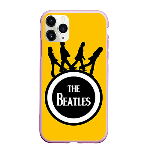 Чехол iPhone 11 Pro матовый The Beatles: Yellow Vinyl / 3D-Розовый – фото 1