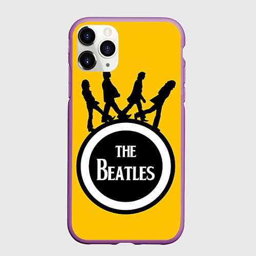 Чехол iPhone 11 Pro матовый The Beatles: Yellow Vinyl / 3D-Фиолетовый – фото 1