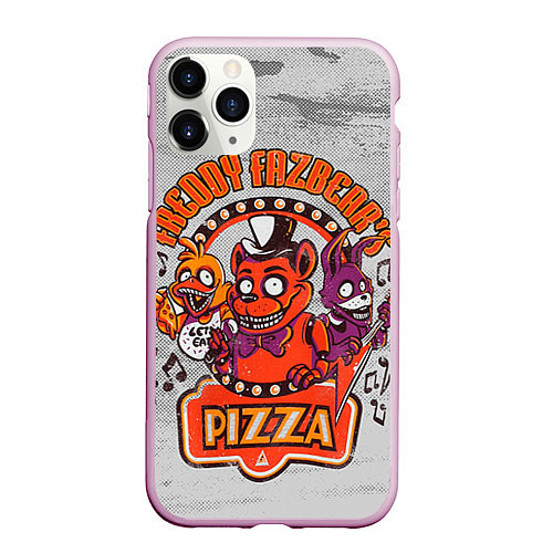 Чехол iPhone 11 Pro матовый Freddy Pizza / 3D-Розовый – фото 1