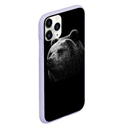 Чехол iPhone 11 Pro матовый Взгляд мишки, цвет: 3D-светло-сиреневый — фото 2