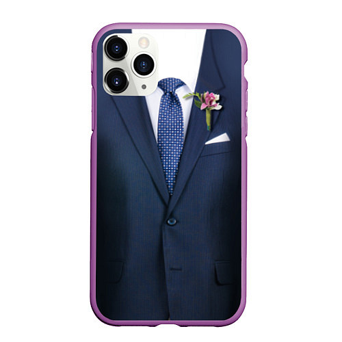 Чехол iPhone 11 Pro матовый Жених / 3D-Фиолетовый – фото 1