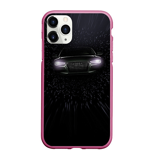 Чехол iPhone 11 Pro матовый Audi / 3D-Малиновый – фото 1