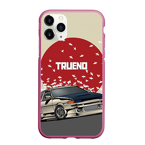 Чехол iPhone 11 Pro матовый Toyota Trueno ae86 / 3D-Малиновый – фото 1