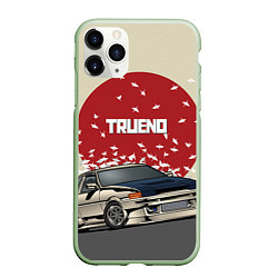 Чехол iPhone 11 Pro матовый Toyota Trueno ae86, цвет: 3D-салатовый