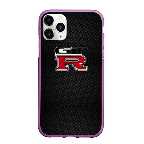Чехол iPhone 11 Pro матовый Nissan GTR / 3D-Фиолетовый – фото 1