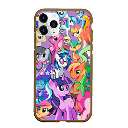 Чехол iPhone 11 Pro матовый My Little Pony, цвет: 3D-коричневый