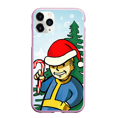 Чехол iPhone 11 Pro матовый Fallout Christmas / 3D-Розовый – фото 1