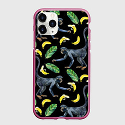 Чехол iPhone 11 Pro матовый Обезьянки и бананы