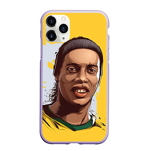Чехол iPhone 11 Pro матовый Ronaldinho Art / 3D-Светло-сиреневый – фото 1