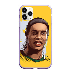 Чехол iPhone 11 Pro матовый Ronaldinho Art, цвет: 3D-светло-сиреневый