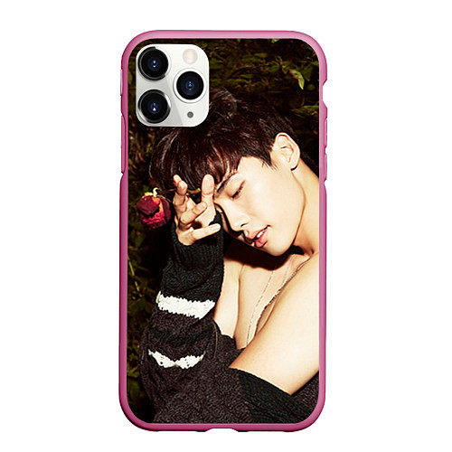 Чехол iPhone 11 Pro матовый Lee Jong Hyun / 3D-Малиновый – фото 1