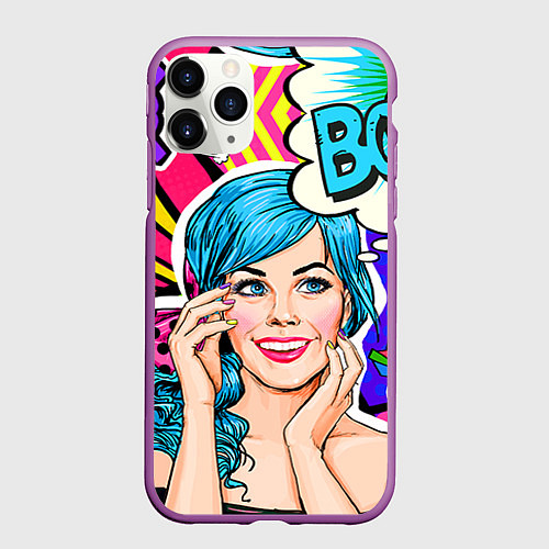Чехол iPhone 11 Pro матовый Pop art / 3D-Фиолетовый – фото 1