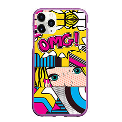 Чехол iPhone 11 Pro матовый POP ART, цвет: 3D-фиолетовый