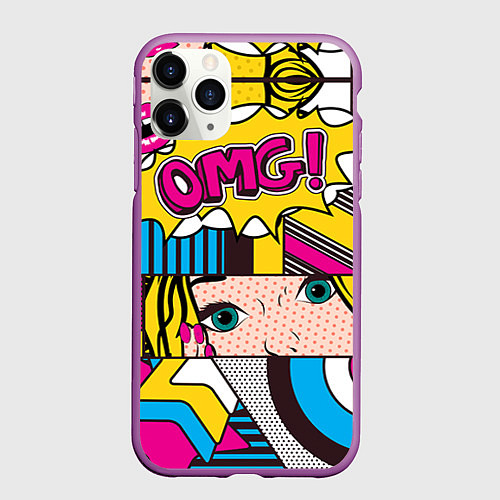 Чехол iPhone 11 Pro матовый POP ART / 3D-Фиолетовый – фото 1