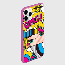 Чехол iPhone 11 Pro матовый POP ART, цвет: 3D-фиолетовый — фото 2