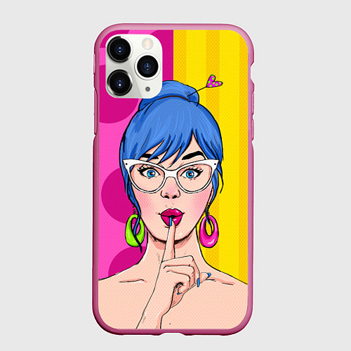 Чехол iPhone 11 Pro матовый POP ART / 3D-Малиновый – фото 1