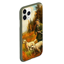 Чехол iPhone 11 Pro матовый Охота на утку, цвет: 3D-темно-зеленый — фото 2