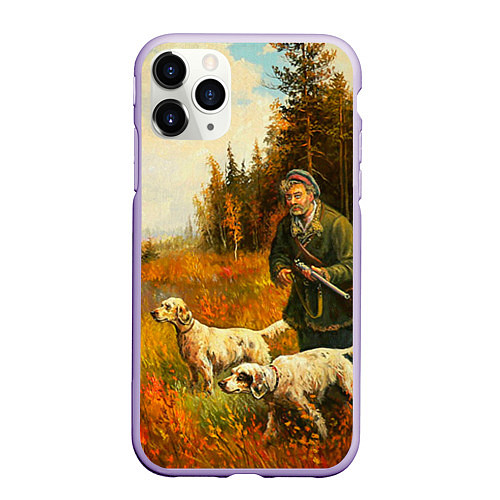 Чехол iPhone 11 Pro матовый Охота на утку / 3D-Светло-сиреневый – фото 1