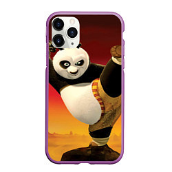 Чехол iPhone 11 Pro матовый Кунг фу панда, цвет: 3D-фиолетовый