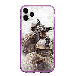 Чехол iPhone 11 Pro матовый ФСБ Альфа, цвет: 3D-фиолетовый