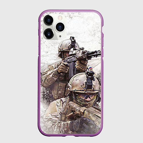 Чехол iPhone 11 Pro матовый ФСБ Альфа / 3D-Фиолетовый – фото 1