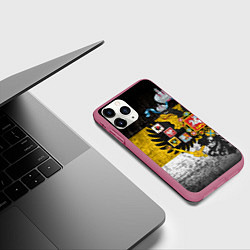 Чехол iPhone 11 Pro матовый Имперский флаг, цвет: 3D-малиновый — фото 2
