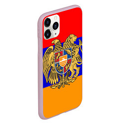 Чехол iPhone 11 Pro матовый Герб и флаг Армении, цвет: 3D-розовый — фото 2