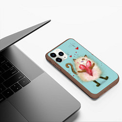 Чехол iPhone 11 Pro матовый Котик, цвет: 3D-коричневый — фото 2
