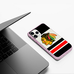 Чехол iPhone 11 Pro матовый Chicago Blackhawks, цвет: 3D-розовый — фото 2