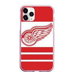 Чехол iPhone 11 Pro матовый Detroit Red Wings, цвет: 3D-розовый