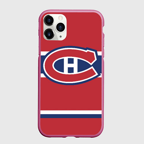 Чехол iPhone 11 Pro матовый Montreal Canadiens / 3D-Малиновый – фото 1