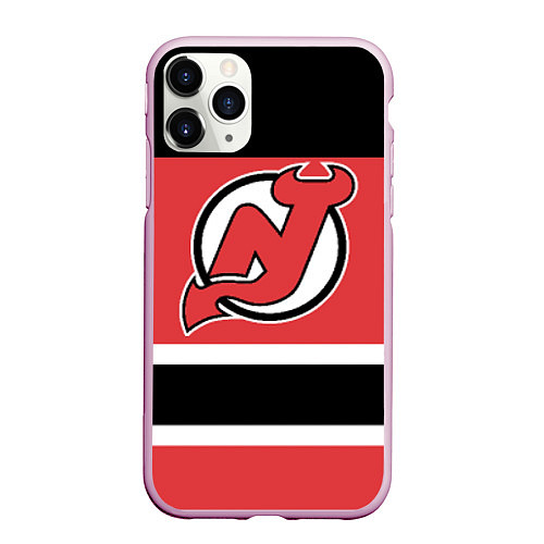 Чехол iPhone 11 Pro матовый New Jersey Devils / 3D-Розовый – фото 1