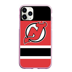 Чехол iPhone 11 Pro матовый New Jersey Devils, цвет: 3D-розовый