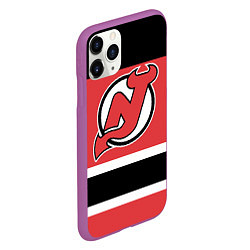 Чехол iPhone 11 Pro матовый New Jersey Devils, цвет: 3D-фиолетовый — фото 2