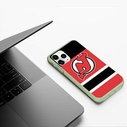 Чехол iPhone 11 Pro матовый New Jersey Devils, цвет: 3D-салатовый — фото 2