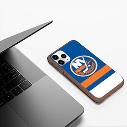 Чехол iPhone 11 Pro матовый New York Islanders, цвет: 3D-коричневый — фото 2