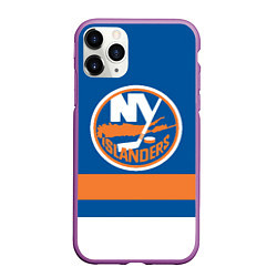 Чехол iPhone 11 Pro матовый New York Islanders, цвет: 3D-фиолетовый