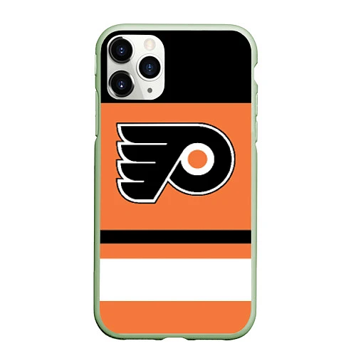 Чехол iPhone 11 Pro матовый Philadelphia Flyers / 3D-Салатовый – фото 1