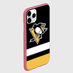 Чехол iPhone 11 Pro матовый Pittsburgh Penguins: Black, цвет: 3D-малиновый — фото 2