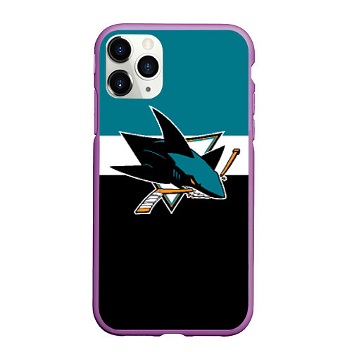 Чехол iPhone 11 Pro матовый San Jose Sharks / 3D-Фиолетовый – фото 1