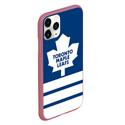 Чехол iPhone 11 Pro матовый Toronto Maple Leafs, цвет: 3D-малиновый — фото 2