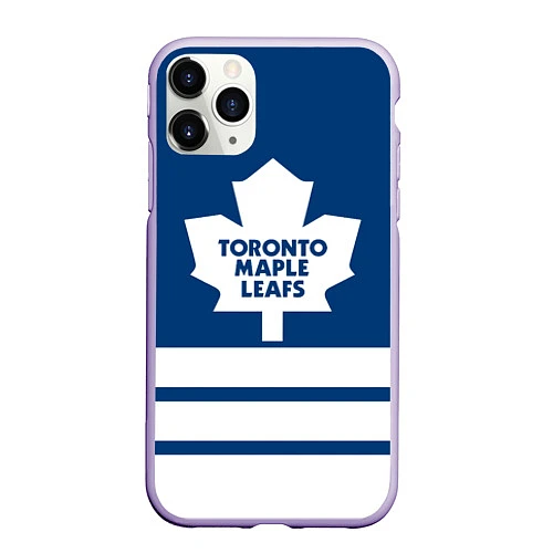 Чехол iPhone 11 Pro матовый Toronto Maple Leafs / 3D-Светло-сиреневый – фото 1