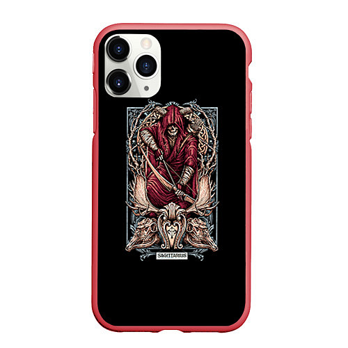 Чехол iPhone 11 Pro матовый Стрелец / 3D-Красный – фото 1