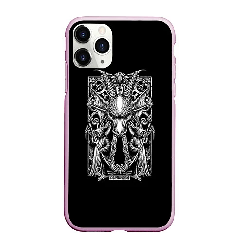 Чехол iPhone 11 Pro матовый Козерог / 3D-Розовый – фото 1