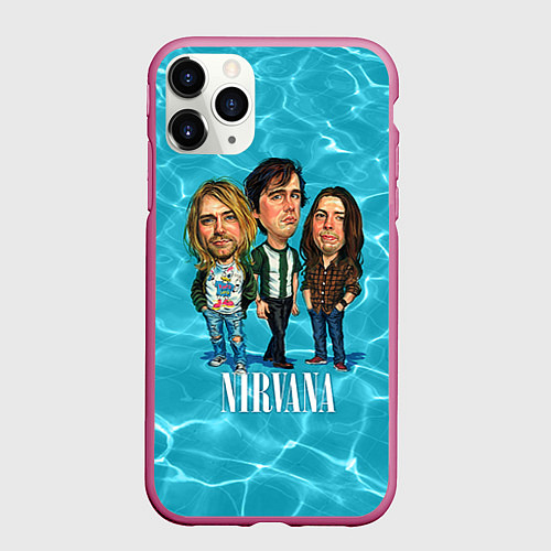Чехол iPhone 11 Pro матовый Nirvana: Water / 3D-Малиновый – фото 1