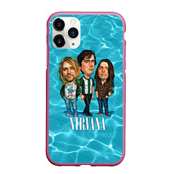 Чехол iPhone 11 Pro матовый Nirvana: Water, цвет: 3D-малиновый