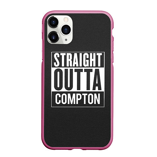 Чехол iPhone 11 Pro матовый Straight Outta Compton / 3D-Малиновый – фото 1